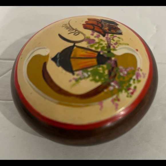 Hand Painted Wooden Trinket Box - Picture 3 of 11